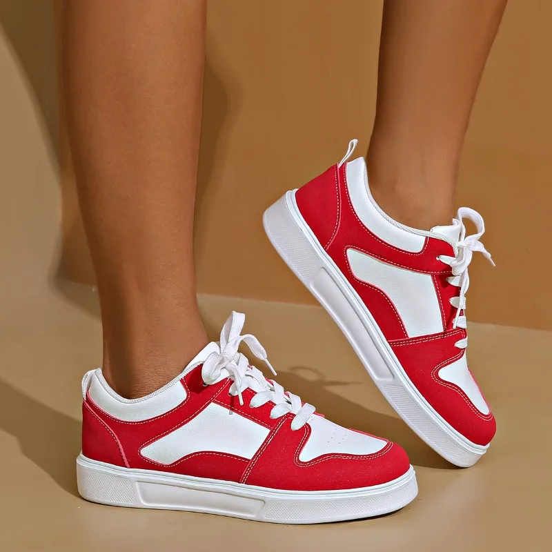 Vans Shoes Old Skool - 2024 beyaz kırmızı spor paten ayakkabı