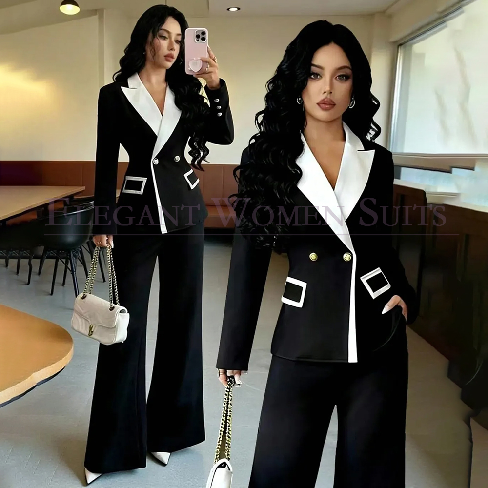 Lüks Siyah Kadın Takım Elbise  - Double Breasted Blazer incelemesi ve fiyatı