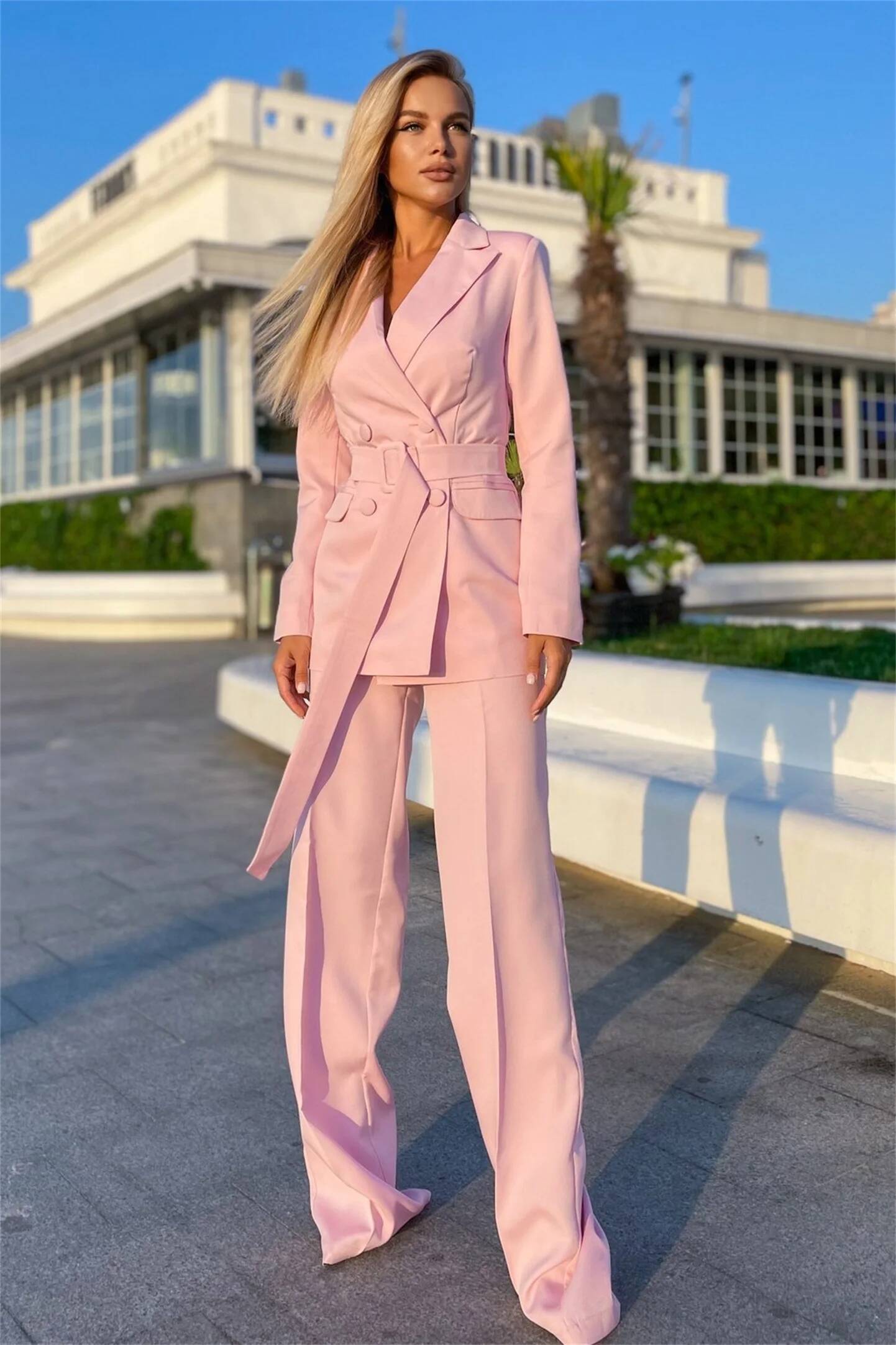Bayanlar Pembe Takım Elbise 2  - Double Breasted Blazer incelemesi ve fiyatı